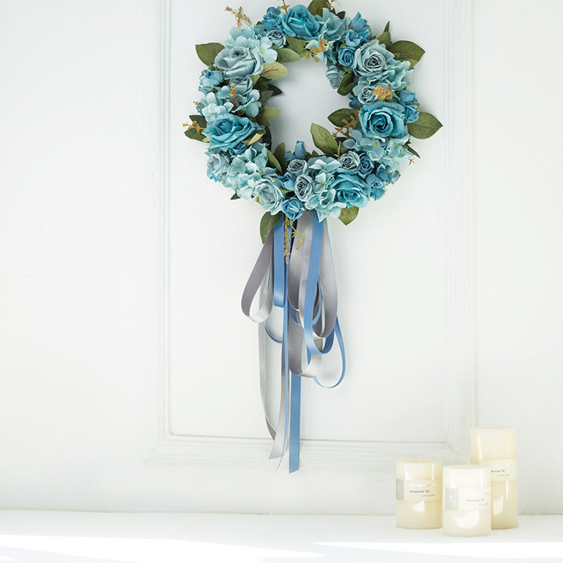 The rose flower wreath hanging wall flowers simulation round heart-shaped ornaments wedding wedding room decoration decoration wall Home Furnishing