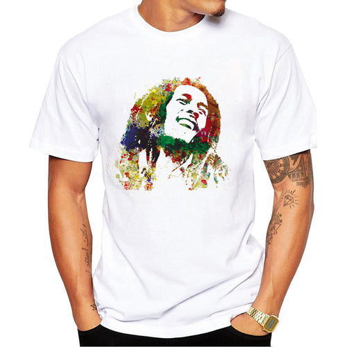 Summer Men's Round Neck Print Short-Sleeved T-Shirt