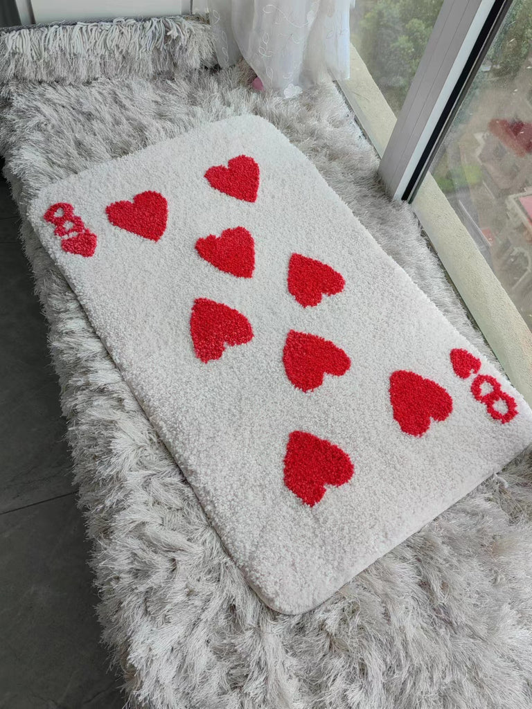 Nordic Style Love No 8 Tufted Bathroom Non-slip Mat Cute Bathroom Flocking Ground Mats Soft Absorbent Floor Mat