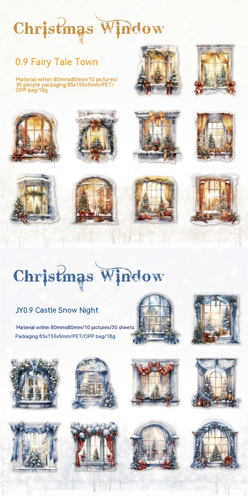 Sticker Package Christmas Window Series Retro Christmas Journal Decoration