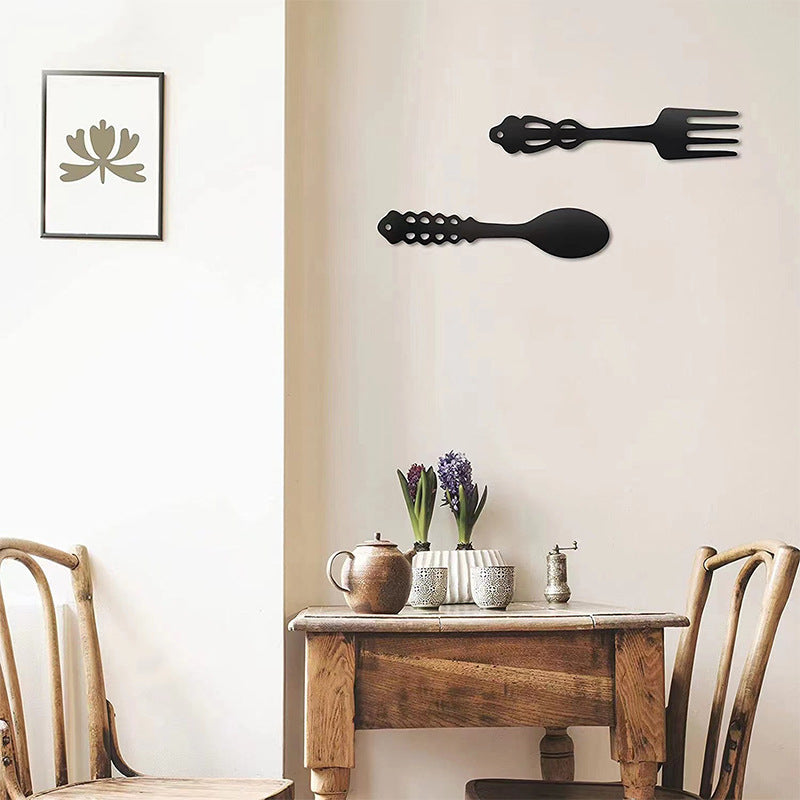 Metal Spork Hanging Ornaments Wrought Iron Home Wall Decoration