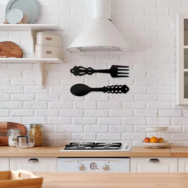 Metal Spork Hanging Ornaments Wrought Iron Home Wall Decoration