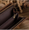 Cowhide Zipper Large Capacity Multiple Card Slots Crazy Horse Leather Long Wallet Men