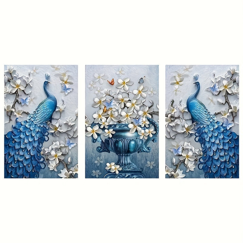 3pcs, Vintage Peacock Wall Canvas - Elegant Living Room Decor for Home Decorating - 15.7x23.6in/40cmx60cm