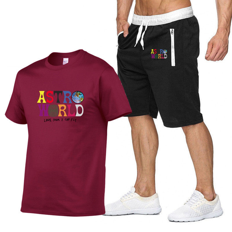 Cotton T-shirt fashion print short sleeve