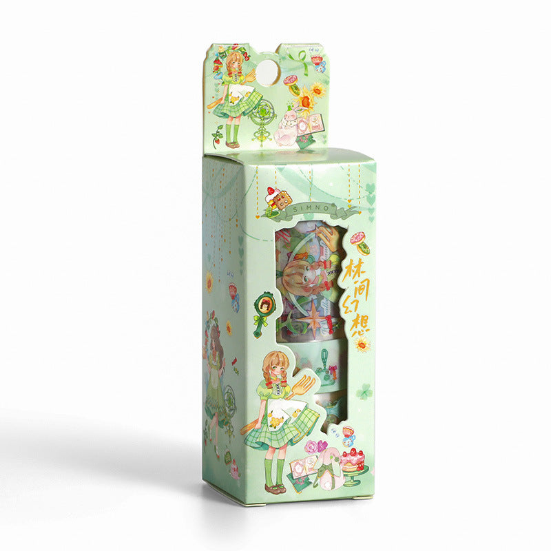 Cartoon Cute Girl Heart Fantasy Land Series Journal Material Tape