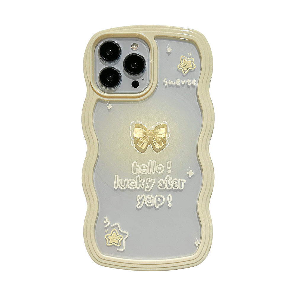 3D Bow Silicone Phone Case With Wavy Border