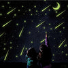 Fluorescent Meteor & Moon Wall Decal - Removable PVC Sticker for Bedroom, Living Room, Bathroom, Kitchen, and Playroom Decor