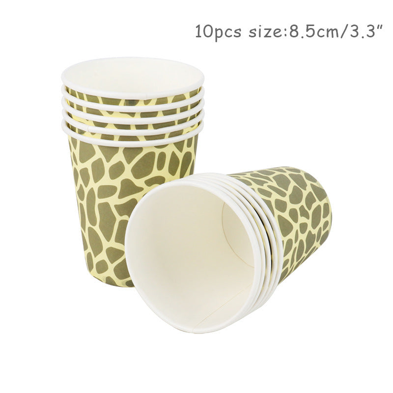 Tiger pattern paper plate paper cup