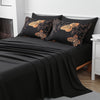 7Pcs Erosebridal Golden Butterfly Print Comforter Set - Stain Resistant, Ultra Soft Microfiber, Lightweight, Woven Bedding With 100% Polyester Fiber Fill - Queen/King Size Bed In A Bag For All Seasons
