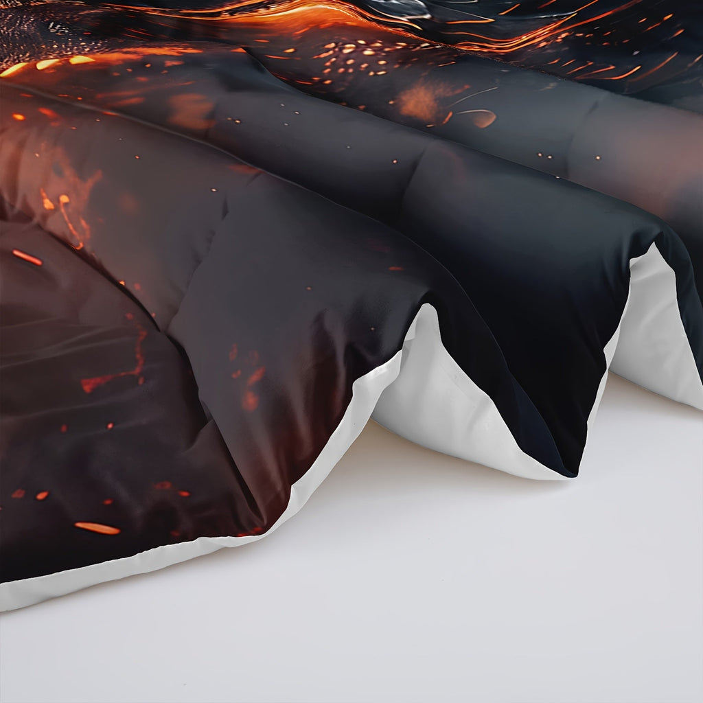 3pcs Dragon Themed Comforter Set, Anime Dragon Bedding Set (1 Bed Comforter + 2 Pillow Cases), Four Seasons Comforter, Soft Comfortable And Breathable Printed Bedding For Home Dorm Decoration
