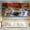 1pc Framed Large Landscape Canvas Wall Art Decor - Waterfall Picture Painting, Trees Forest Picture Prints, Fall Scenery Artwork Picture for Living Room, Bedroom, Home Office - Printed on Canvas - Perfect Gift for Art Lovers & Nature Enthusiasts