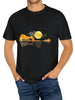 Moon Patterned Cotton T-shirt, Men's Casual Street Style Elastic Round Neck T-shirt For Summer