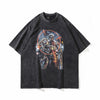 TKPA American Style Hip Hop Retro Washed And Worn Angel Print Short Sleeve