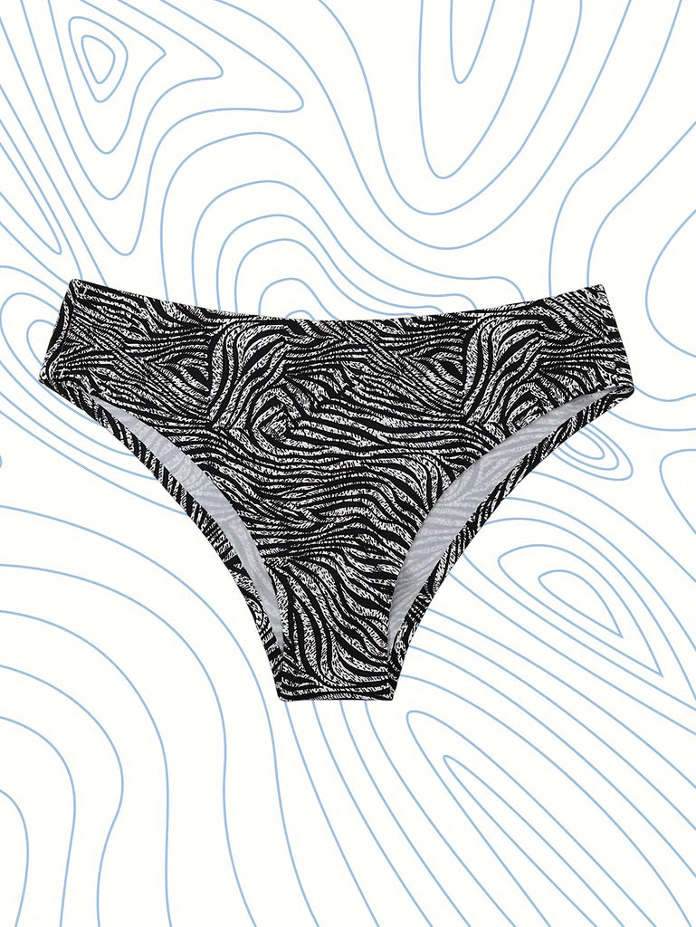 3pcs Seamless Zebra Print Briefs, Sexy Comfy Breathable Stretchy Intimates Panties, Women's Lingerie & Underwear