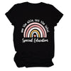 Rainbow Love Round Neck Short Sleeve T-Shirt