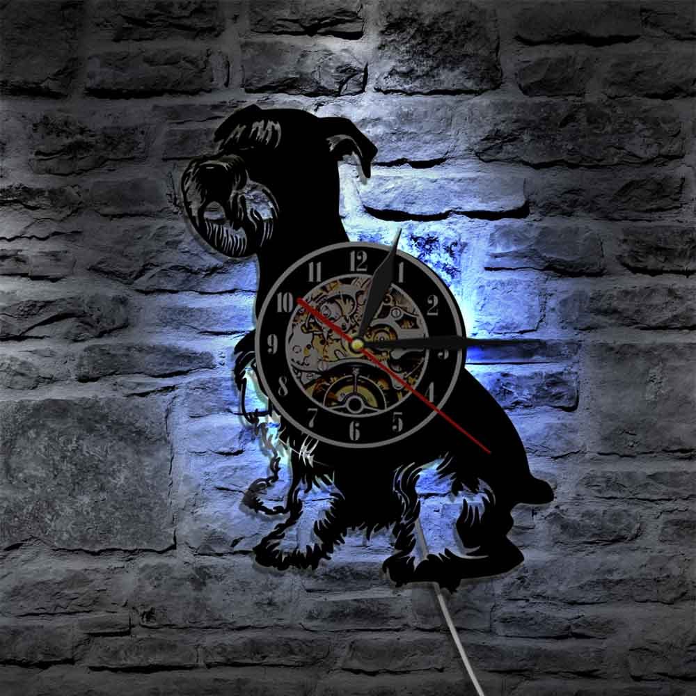 Dog vinyl record wall clock
