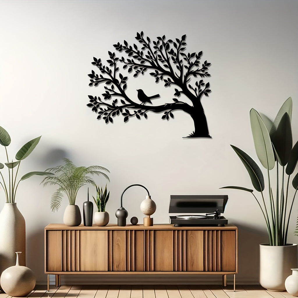 Bohemian Tree of Life Metal Wall Art with Bird - Homeowners, Interior Designers, Bohemian Style Enthusiasts - Crafted from Iron - Suitable for Home Decor, Gift Idea, Living Room