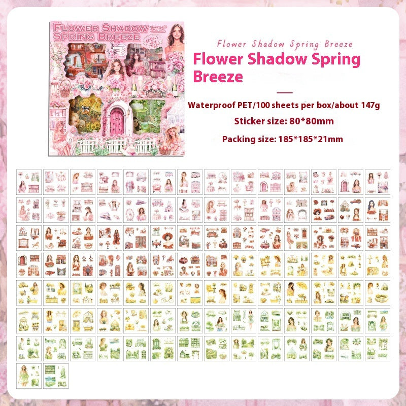 Yuezhen Flower Bloom Four Seasons Pet Sticker Journal Stickers