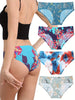 4pcs Floral Print Seamless Briefs, Romantic Comfy Breathable Stretchy Intimates Panties, Women's Lingerie & Underwear