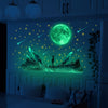 Glow-in-the-Dark Moon & Stars Wall Decals - Luminous Ceiling Stickers for Bedroom and Living Room, Easy Apply & Remove