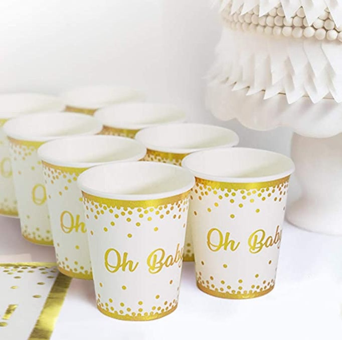 oh baby baby theme paper cup paper plate