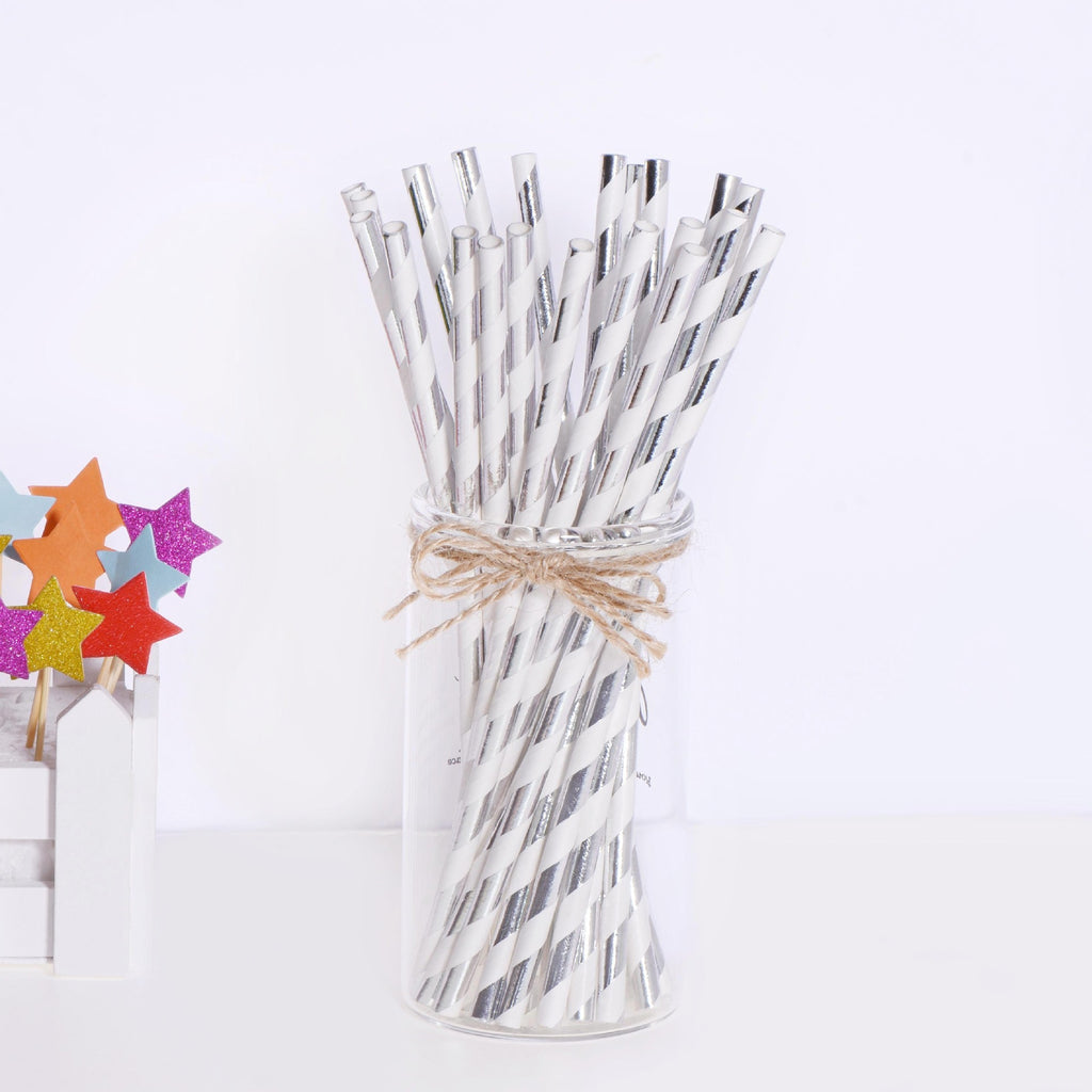 Birthday Party Dining Bar Paper Disposable Bronzing Colored Straws