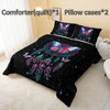 3pcs Modern Fashion Polyester Comforter Set (1*Comforter + 2*Pillowcase, Without Core), Butterfly Feather Dream Catcher Print Bedding Set, Soft Comfortable And Skin-friendly Comforter For Bedroom, Guest Room.