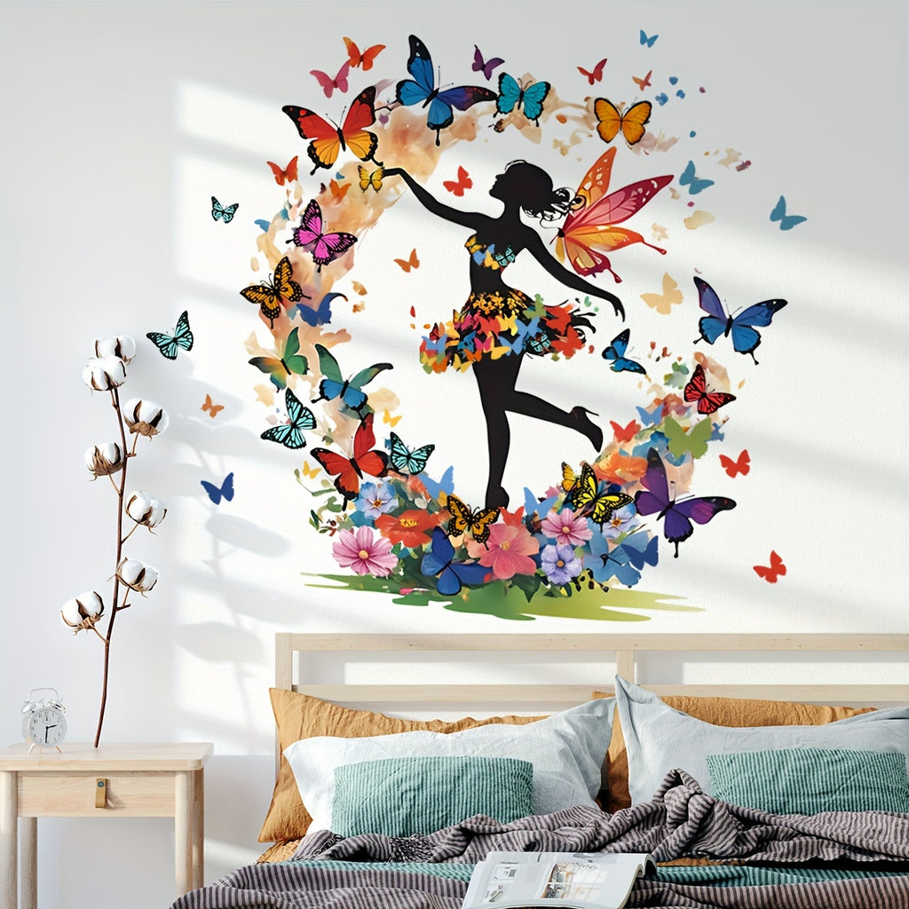 A set of two 11.81*35.43inch*2pcs creative butterfly wall stickers for bedroom living room background wall home decoration stickers self-adhesive MS2540-KN