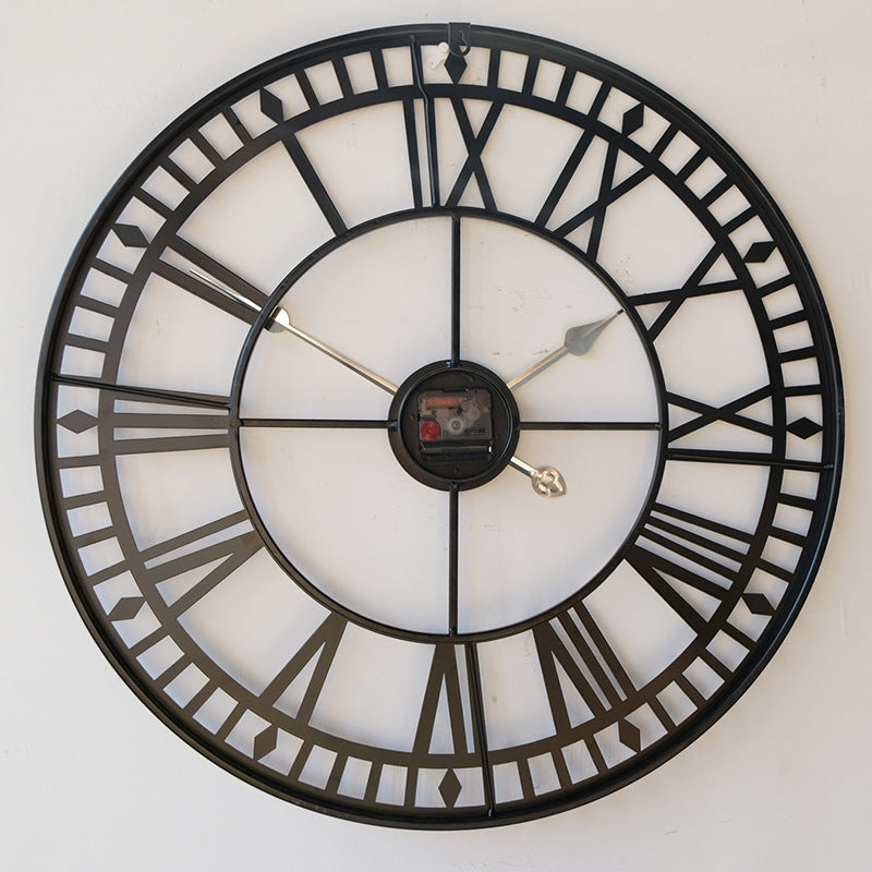 Wrought Iron Hollow 16-inch Wall Clock Living Room Pocket Watch