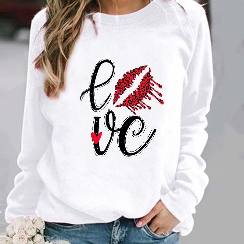Women's Fashion Casual Round Neck Geometric Pattern Printed Sports Sweater
