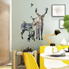 Creative Wall Stickers Elk Family Modern Nordic Style Living Room TV Decoration Wall Stickers