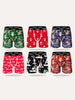 6-Pack Men'S Christmas Print Long John Briefs, Polyester 95%, Spandex 5%, Medium Stretch Knit Fabric, Sexy Fit Boxer Briefs with Festive Holiday Patterns