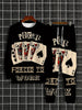 Men'S Spring And Autumn Outfit, Featuring a Long-Sleeve Round-Neck Sweatshirt And Elastic Waist Sports Pants Set, Adorned with Ethnic Pattern Designs