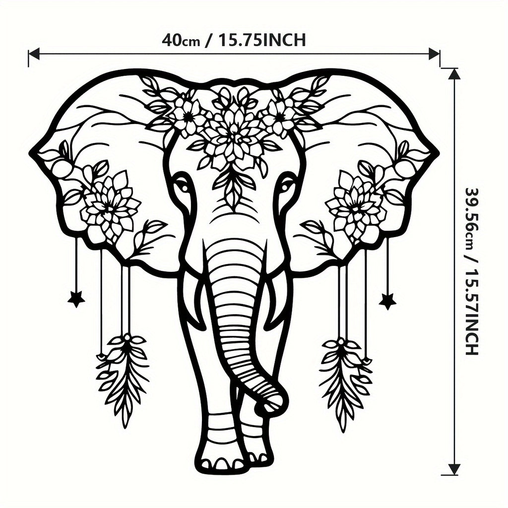 Iron Metal Elephant Wall Art Decor - Bohemian enthusiasts, Gift-givers - Composition, Iron - Suitable for Home Decor, Living Room, Gift