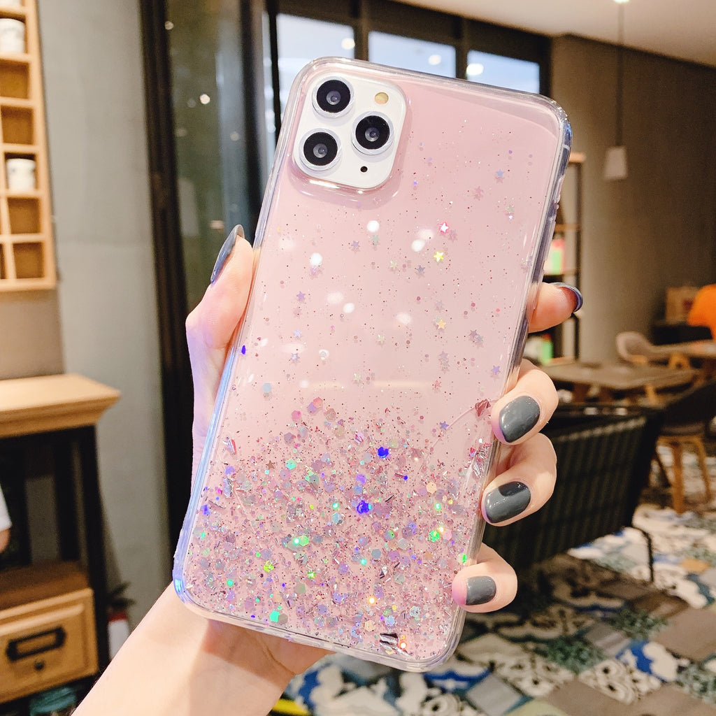 Starry Sky Silver Foil Glitter Epoxy Phone Case