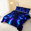 Abstract Lines 3D Quilt Set, Stars Meteor Galaxy Bed Comforter Set, Blue Bedding Set, Soft Lightweight Bed Comforter Set, 1 Comforter And 2 Pillowcases