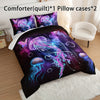 3pcs Fashion Comforter Set (1 * Comforter + 2 * Pillowcase, No Core), Starry Sky Jellyfish Print Bedding Set, Soft And Comfortable Skin-friendly For Bedroom, Guest Room