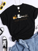 Pattern T-shirt Fashionable Printed Fashion Loose T-shirt Cat