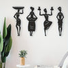 African Women Silhouette Metal Wall Art Decor - Women, Homeowners, Interior Decor Enthusiasts - Metal - Suitable for Home Decor, Living Room, Kitchen