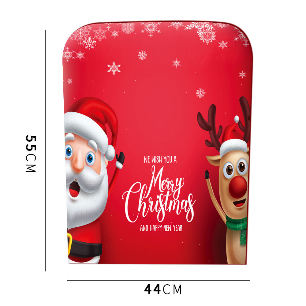 Christmas Table And Chair Cover Cartoon Decorative Printing Christmas Chair Cover Seat Cover