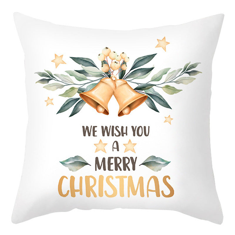 Christmas Pillow Cover Cartoon Letter Print Cushion Cover Office Sofas Pillow Cover