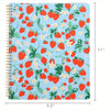 Strawberry-Themed Large Spiral Notebook with Pockets, 11x9", 160 Lined Pages - Perfect for Journaling & Office Supplies