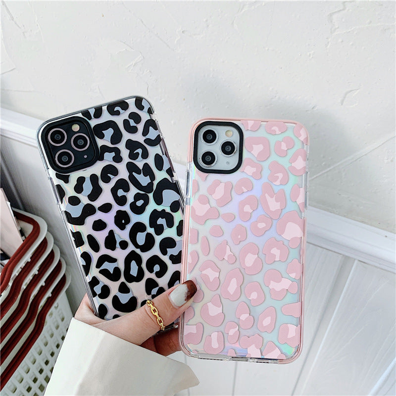 Compatible Animal Leopard Laser Transparent Soft Phone Case