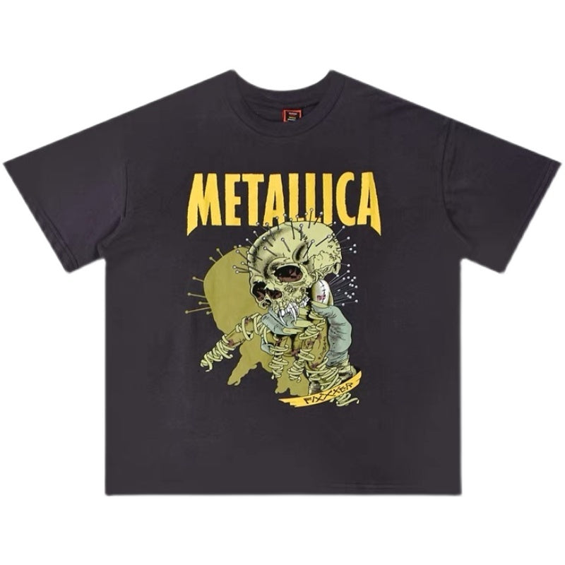 Rock Skull Print High Street Loose Short Sleeve T-Shirt