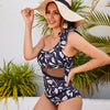 One Shoulder One-piece Swimsuit Women's Bow Yarn