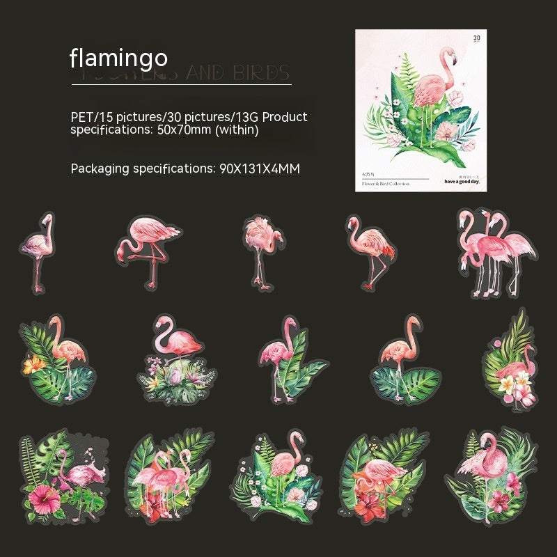 Flowers And Birds Set Watercolor Journal Decoration Material Paper