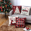 4pcs, Christmas Linen Blend Throw Pillow Case, Deer Snow Square Cushion Case, Decorative Pillow Cover For Living Room Bedroom Couch Sofa, Home Decor Room Decor Party Decor Single-Sided Printed (No Pillow Insert)