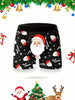 Men'S Christmas Boxer Briefs - Santa Claus & Snowman Print - 95% Polyester 5% Elastane High Stretch Knit Fabric - Breathable Comfortable Fashionable - Holiday Novelty Underwear (Pack of 1)