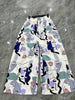 Women's Plus Size Loose Fit Wide Leg Pants, Casual High Waist Long Trousers, Polyester Blend with Spandex, Floral Print, Elastic Waistband, Comfortable Summer Fashion, Suitable for All Seasons